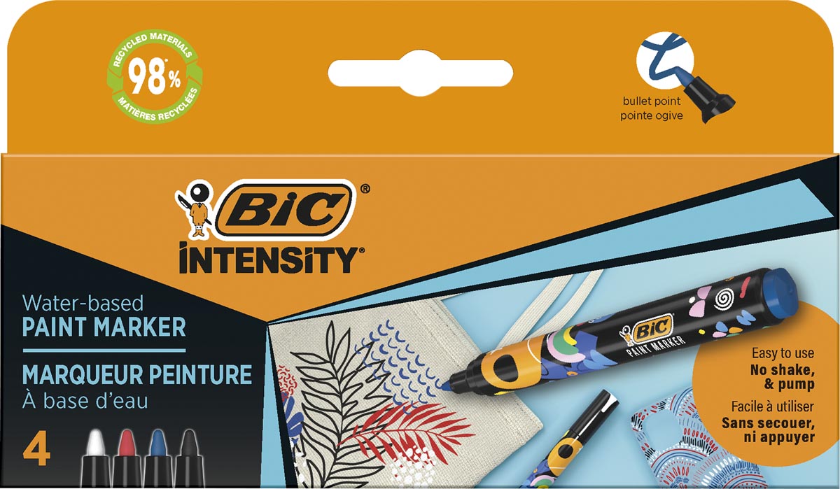 BIC Intensity paintmarker, klassieke kleuren, set van 4 stuks afbeelding