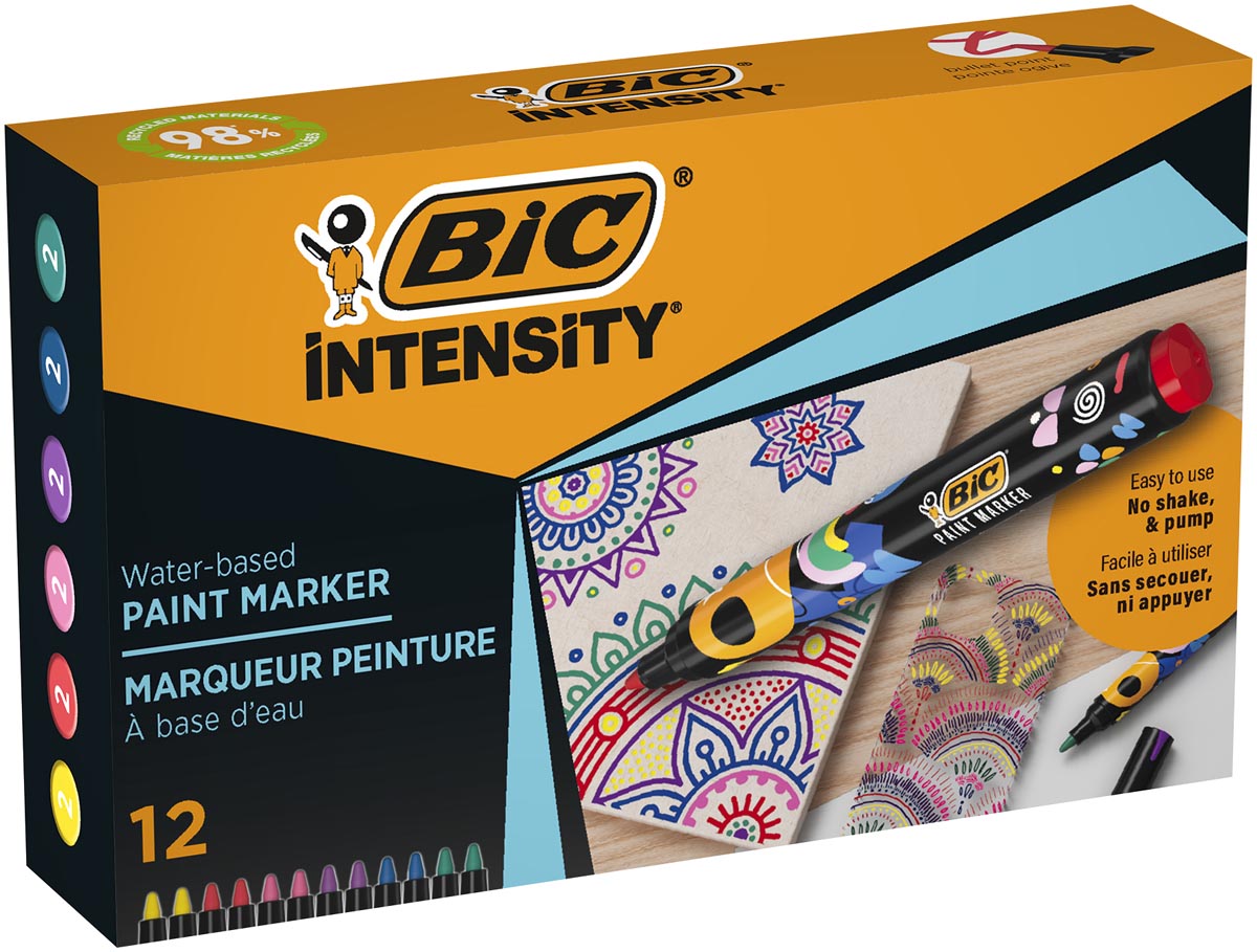 BIC Intensity paintmarker, geassorteerde kleuren, set van 12 stuks afbeelding