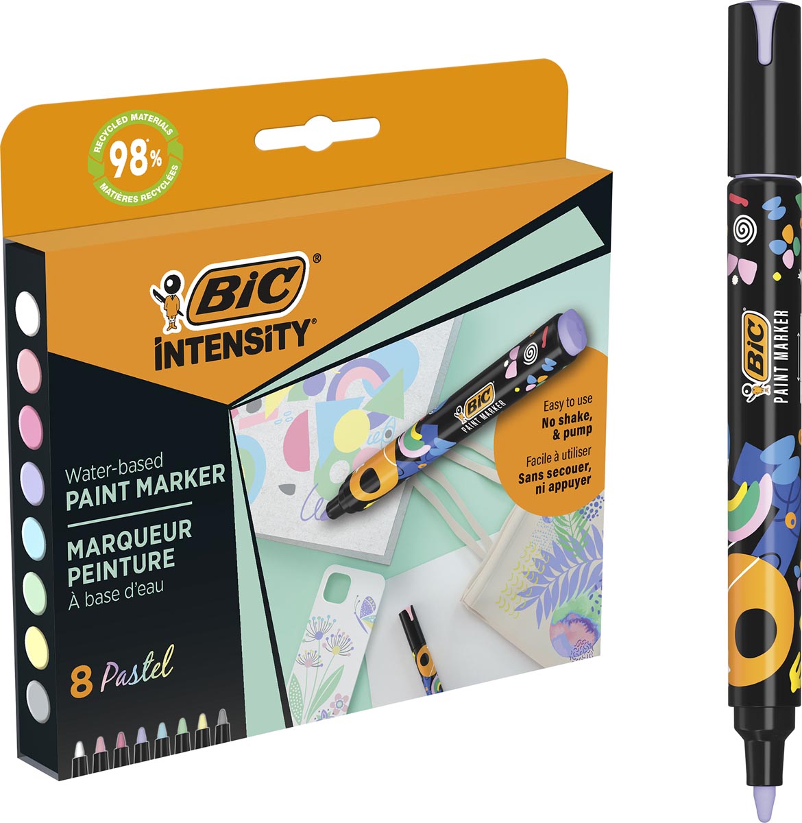 BIC Intensity paintmarker, pastel, set van 8 stuks afbeelding