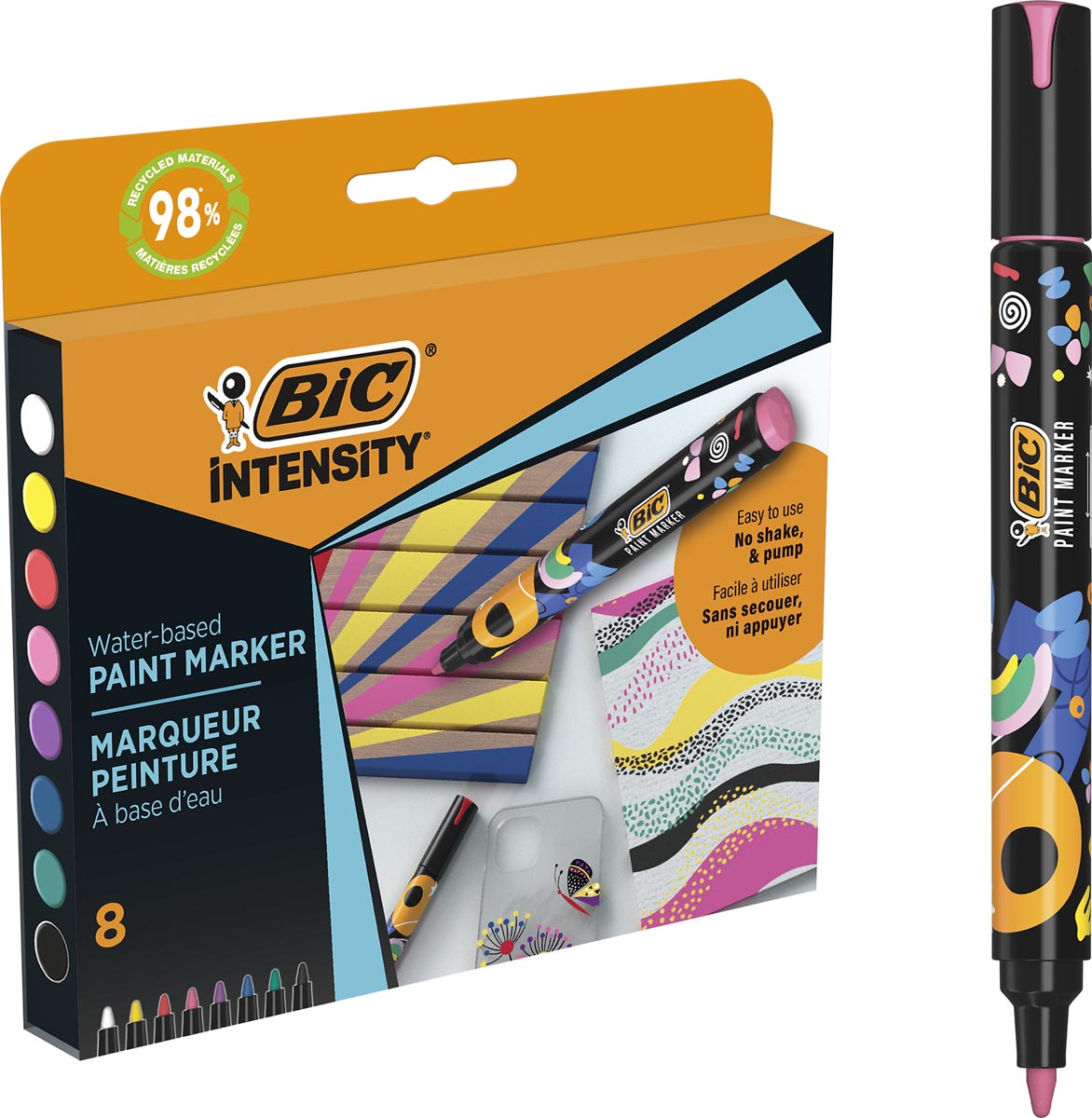 BIC Intensity paintmarker, levendige kleuren, set van 8 stuks afbeelding