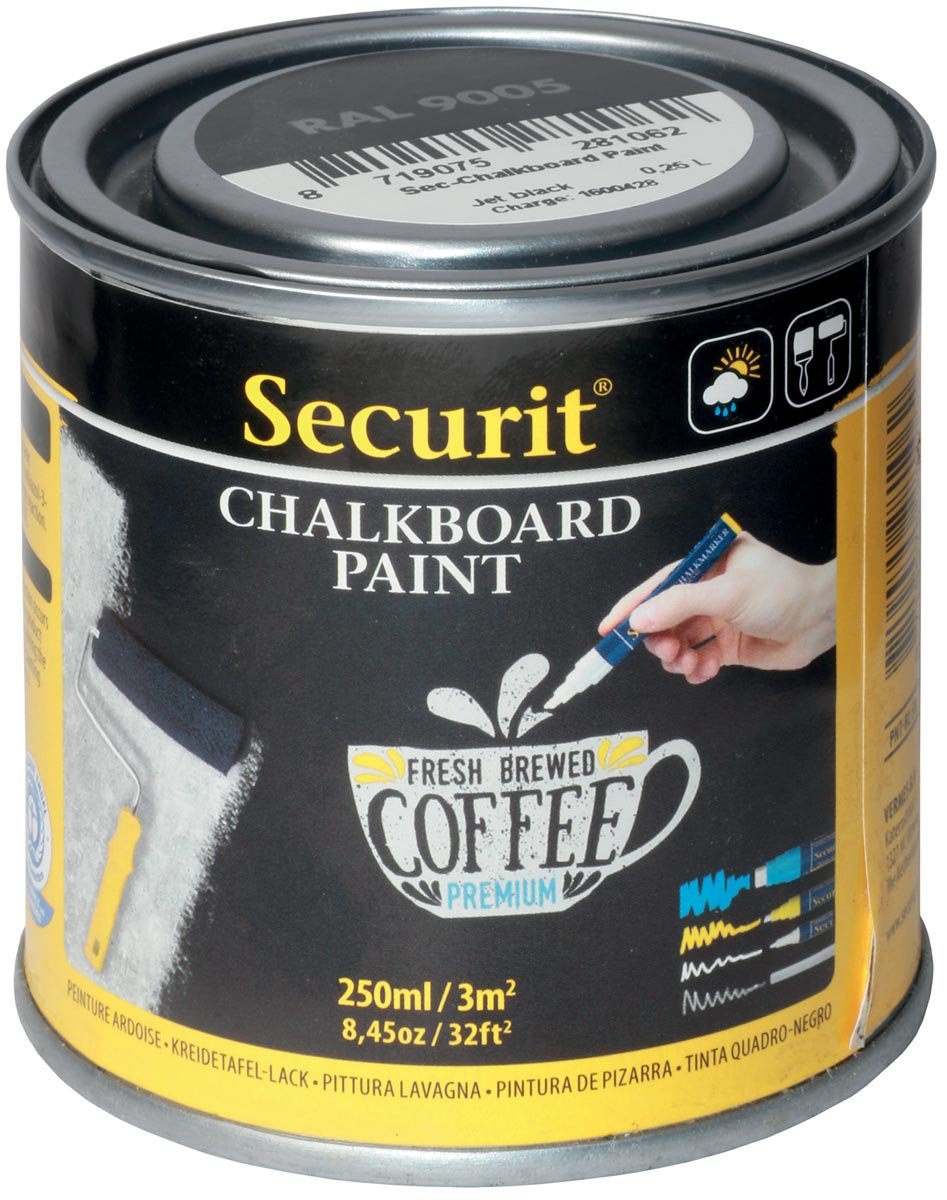 Securit krijtbordverf 250 ml zwart