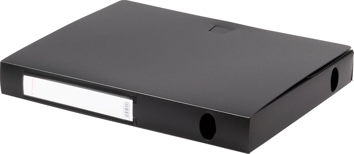 Pergamy elastobox, voor ft A4, uit PP van 700 micron, rug van 4 cm, zwart