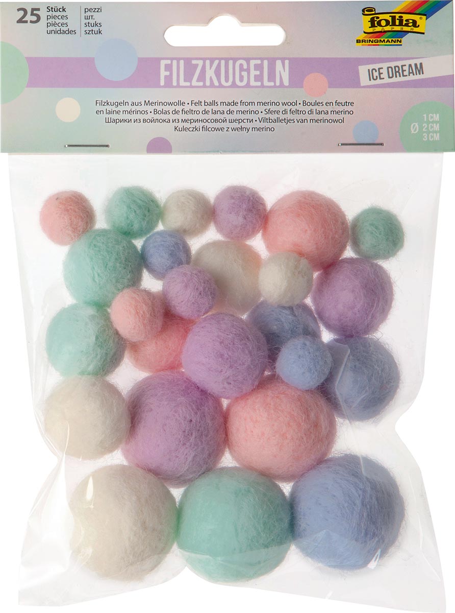 Folia viltballetjes Ice Dream