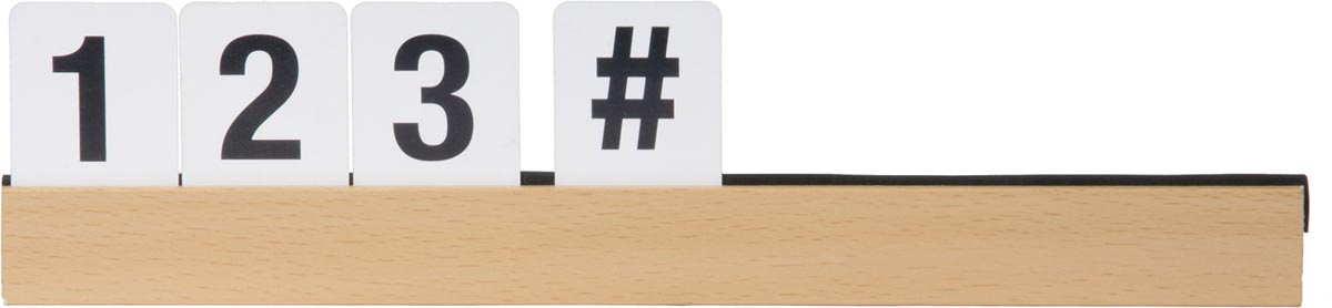 Securit letterplank inclusief letters en nummers, teak