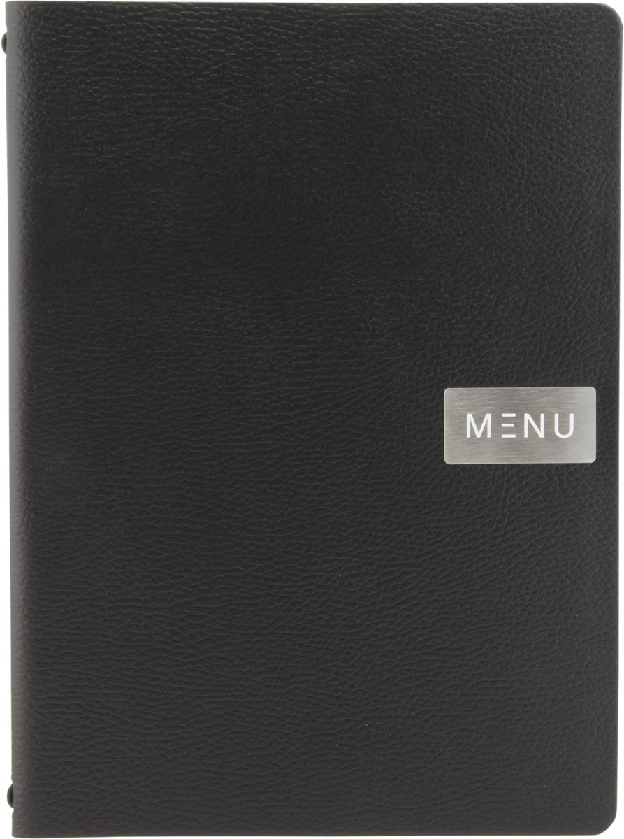 Securit Menukaart leather Raw, ft A4, zwart Securit Menukaart leather Raw, ft A4, zwart