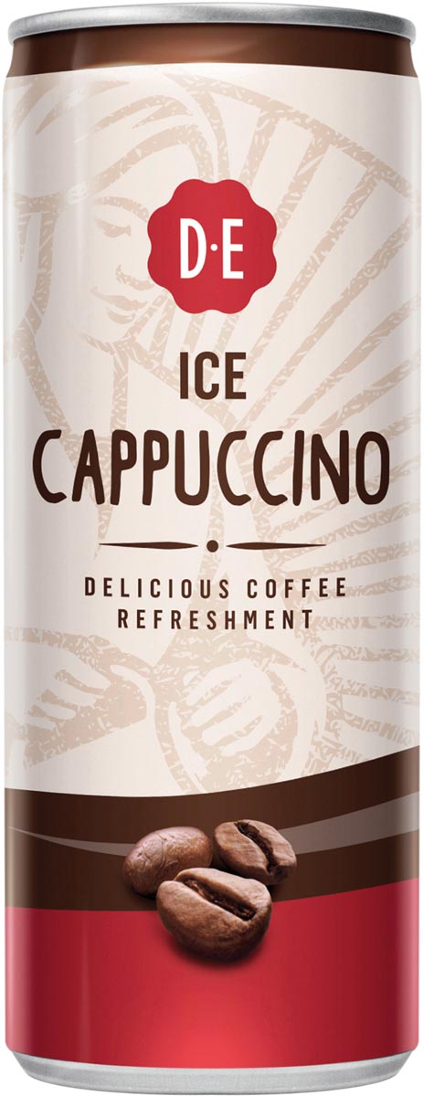 Douwe Egberts ice coffee, Cappuccino, blik van 25 cl, pak van 12 stuks afbeelding