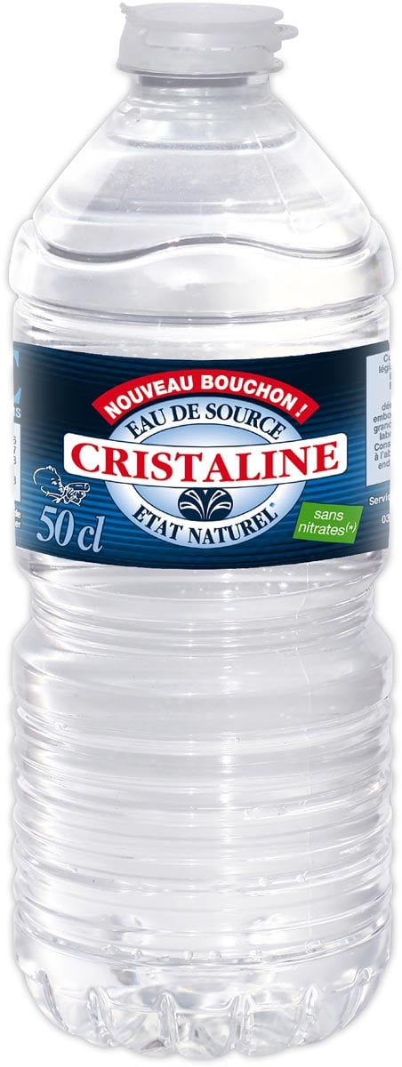 Cristaline plat water, fles van 50 cl, pak van 24 stuks