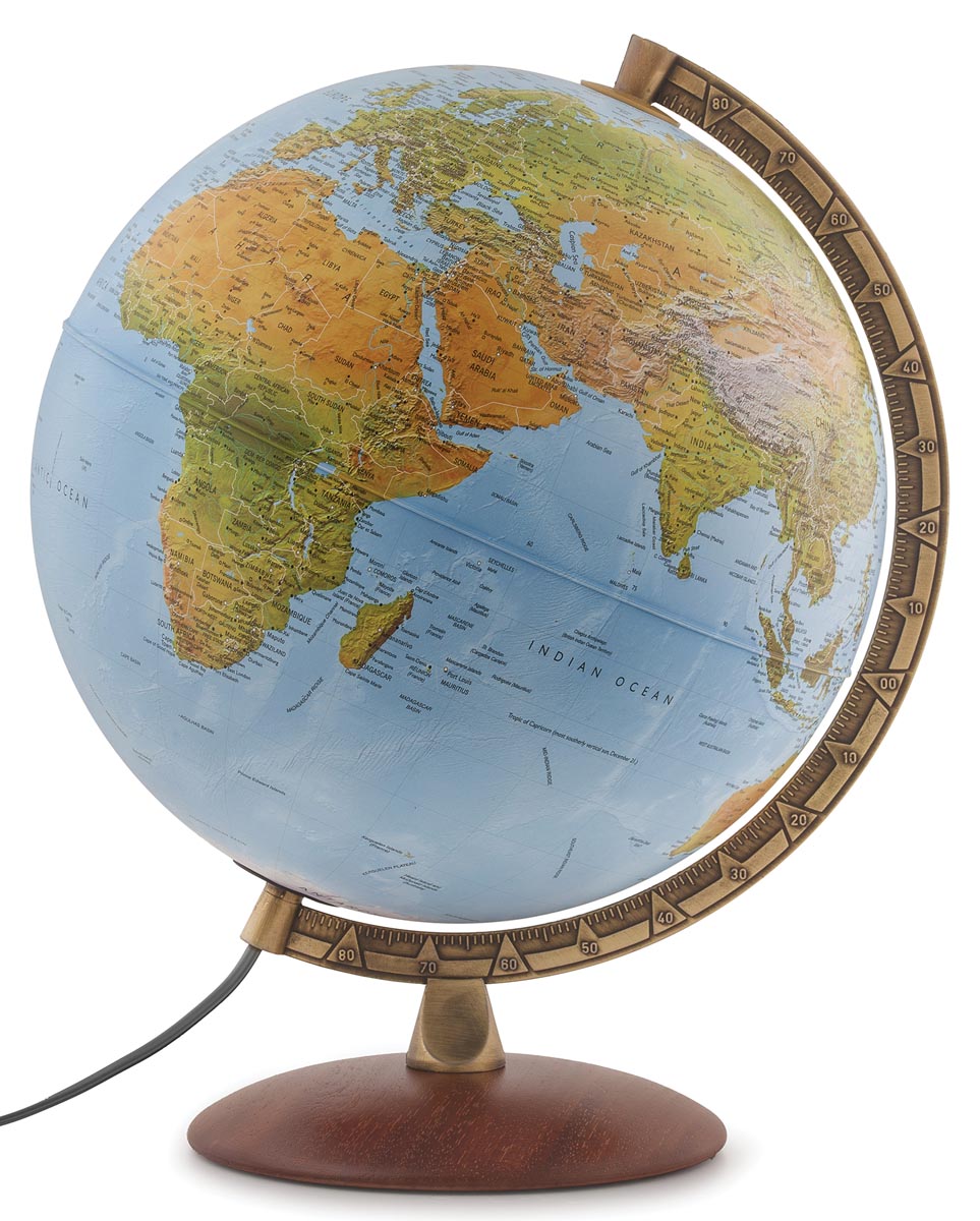 Wereldbol Astra, met dubbel effect reliëf en politiek, diameter 30 cm, Frans