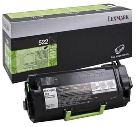 Lexmark Toner Kit zwart return program 522 - 6000 pagina&apos;s - 52D2000 afbeelding