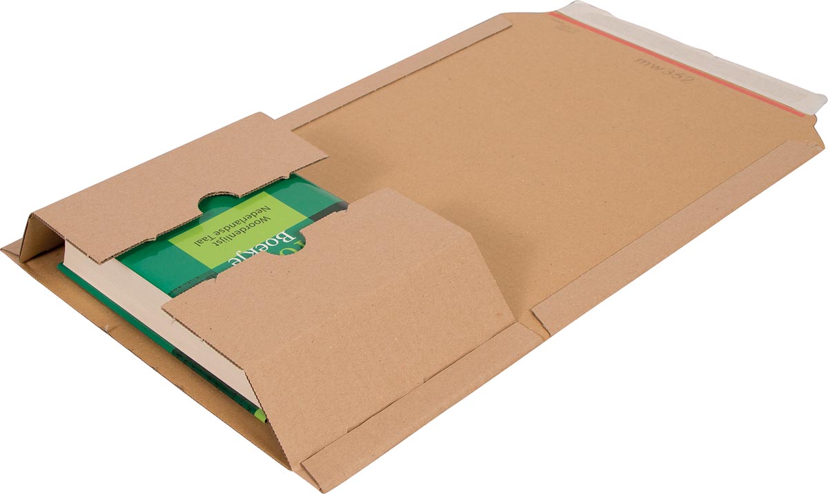 Cleverpack wikkelverpakking uit golfkarton, ft 155 x 217 x 10 / 50 mm, pak van 10 stuks