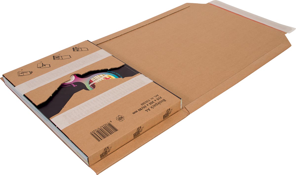 Cleverpack wikkelverpakking uit golfkarton, ft 215 x 305 x 20 / 80 mm, pak van 10 stuks afbeelding