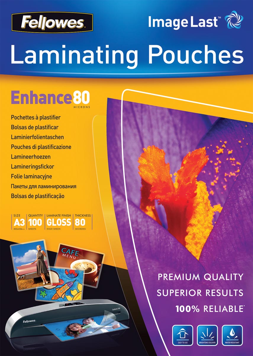 Fellowes lamineerhoes Enhance80 ft A3, 160 micron (2 x 80 micron), pak van 100 stuks