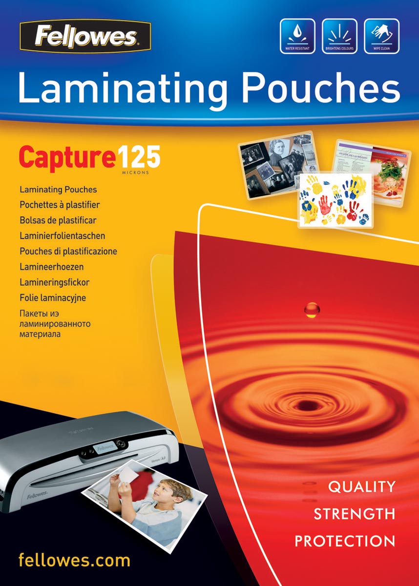 Fellowes lamineerhoes Capture125 ft A6, 250 micron (2 x 125 micron), pak van 100 stuks