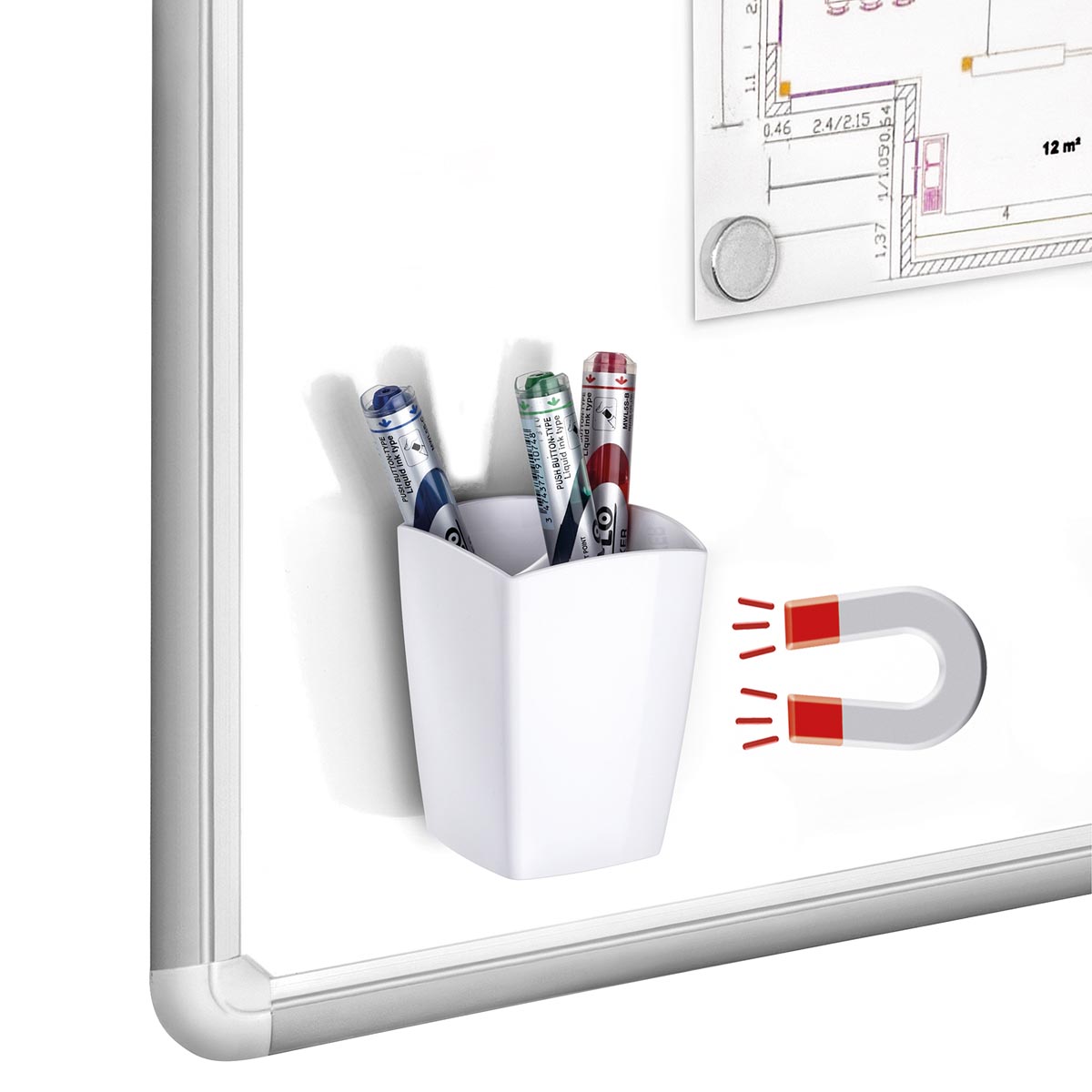 Gloss by CEP magnetisch pennenbakje, wit afbeelding