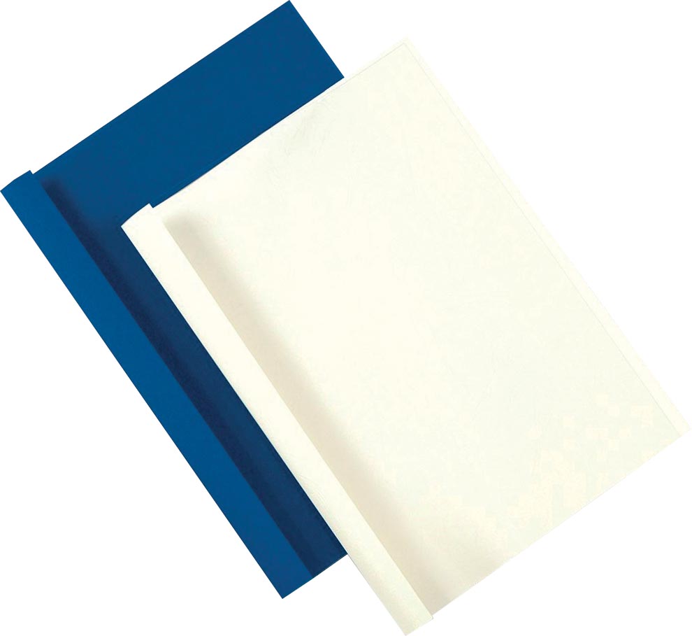 Fellowes thermische omslagen, ft A4, PVC lederlook, rug 1,5 mm, pak van 100 stuks, wit afbeelding