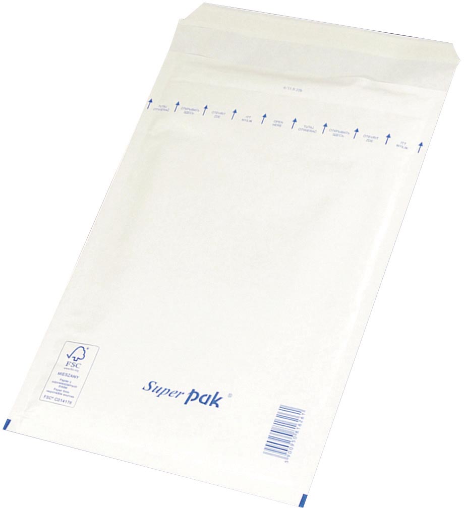 OFFICE products luchtkussenenveloppen, met stripsluiting, 150 x 215 mm, wit, pak van 5 stuks
