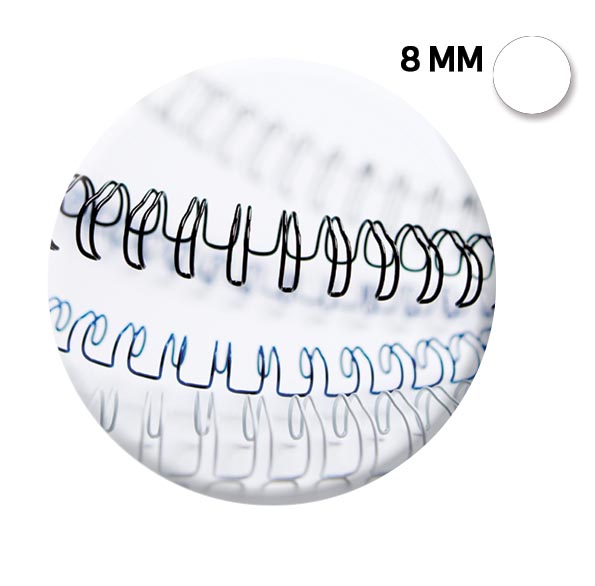 Fellowes draadruggen, doos van 100 stuks, 8 mm, wit afbeelding