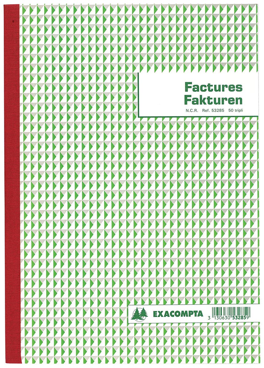 Exacompta factuurboek, ft 21 x 29,7 cm, tweetalig, tripli (50 x 3 vel) afbeelding