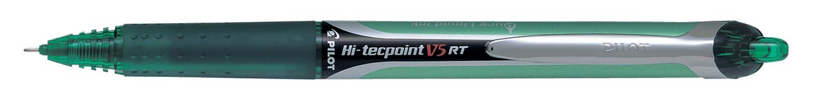 Pilot Roller Hi-Tecpoint V5 RT Retractable, schrijfbreedte 0,25 mm, groen Pilot Roller Hi-Tecpoint V5 RT Retractable, schrijfbreedte 0,25 mm, groen