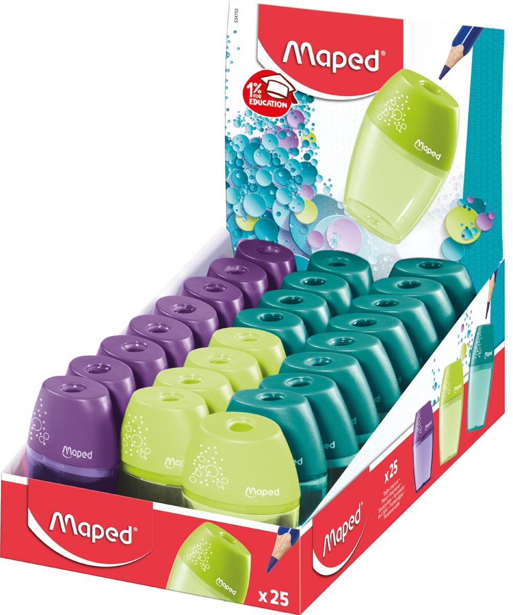 Maped potloodslijper Shaker 1 gaats, geassorteerde kleuren