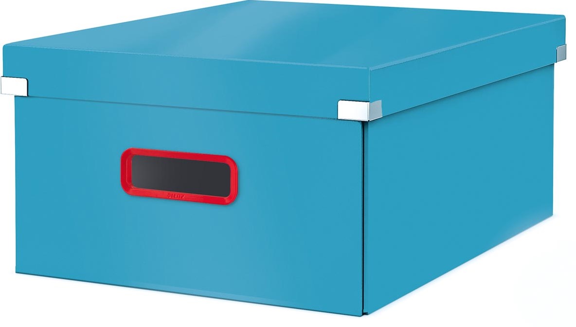 Leitz MyBox 18 Liter Opbergdoos Met Deksel - Waterafstotend, Krasbestendig, Metallic Blauw - Stapelbaar Voor Thuis & Kantoor