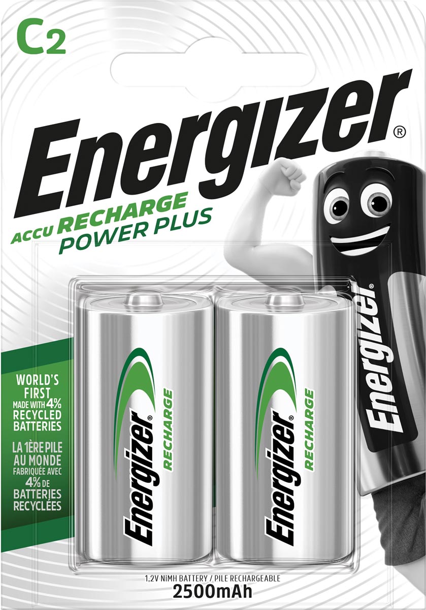 Energizer herlaadbare batterijen Power Plus C, blister van 2 stuks Energizer herlaadbare batterijen Power Plus C, blister van 2 stuks