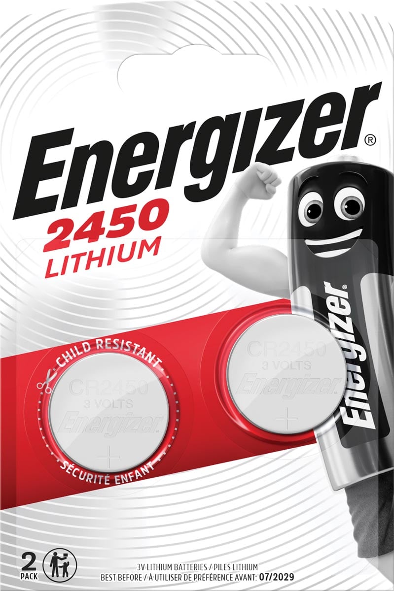 Energizer knoopcel CR2450, blister van 2 stuks afbeelding