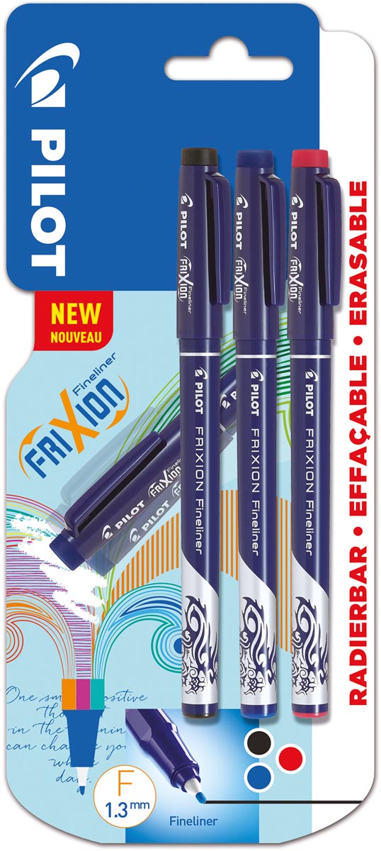 Pilot fineliner Frixion Basic, geassorteerde kleuren, set van 3 stuks afbeelding
