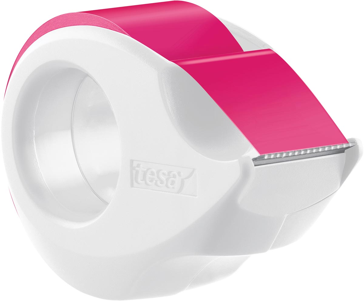Tesafilm Neon tape, ft 19 mm x 10 m, op dispenser, gessorteerde kleuren geel of roze