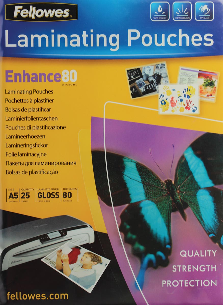 Fellowes lamineerhoes Enhance80 ft 154 x 216 mm, 160 micron (2 x 80 micron), pak van 25 stuks