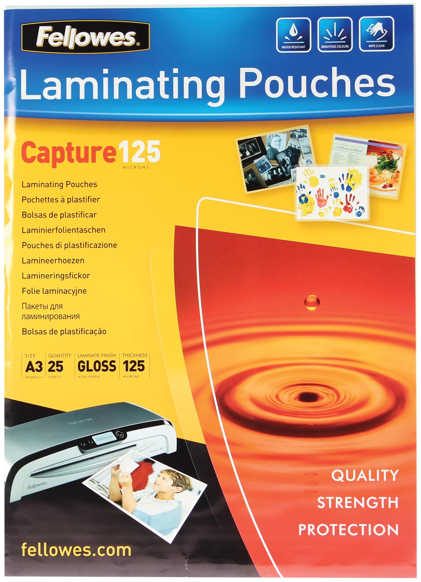 Fellowes lamineerhoes Capture125 ft A3, 250 micron (2 x 125 micron), pak van 25 stuks