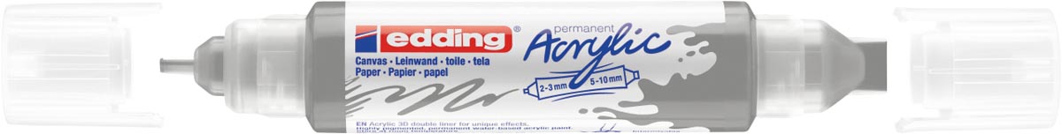 Edding 3D Acrylmarker double liner zilever