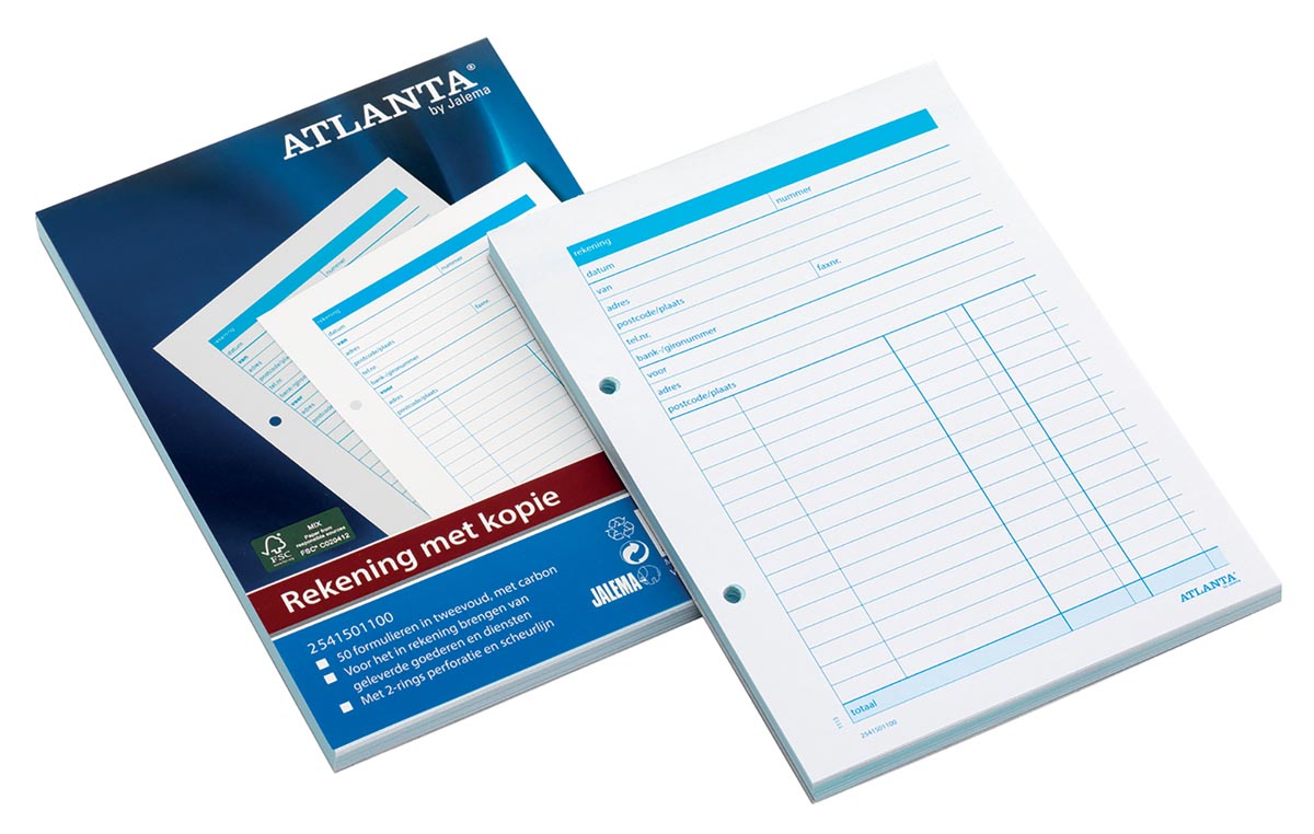 Atlanta by Jalema rekeningblokken ft A5, 1 vel carbon afbeelding