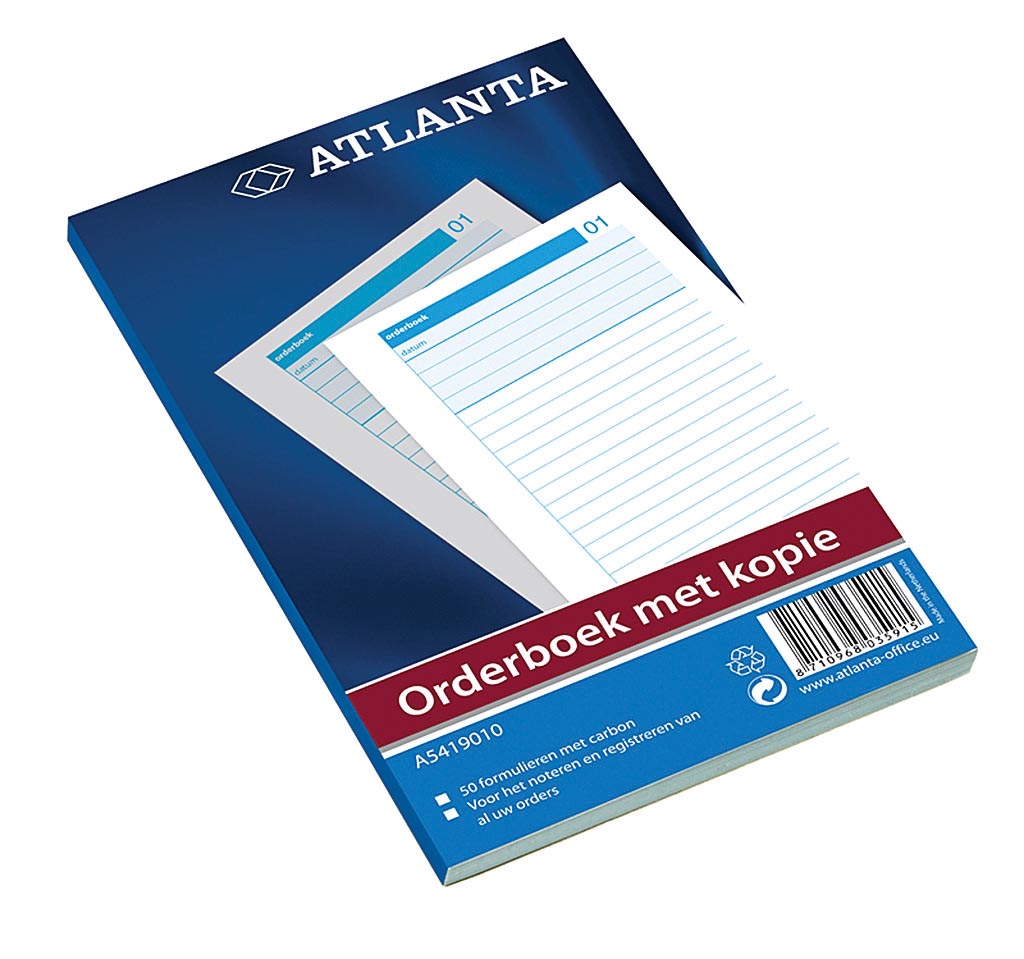 Atlanta by Jalema Orderbook 50 x 2 vel, ft 18,5 x 11 cm, 1 vel carbon afbeelding