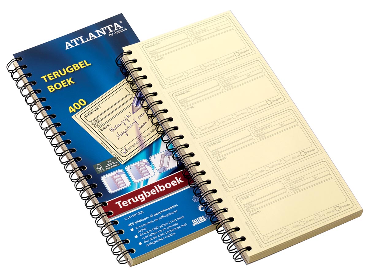Atlanta by Jalema terugbelboeken 400 notities, zelfkopiërend, Nederlandstalig afbeelding