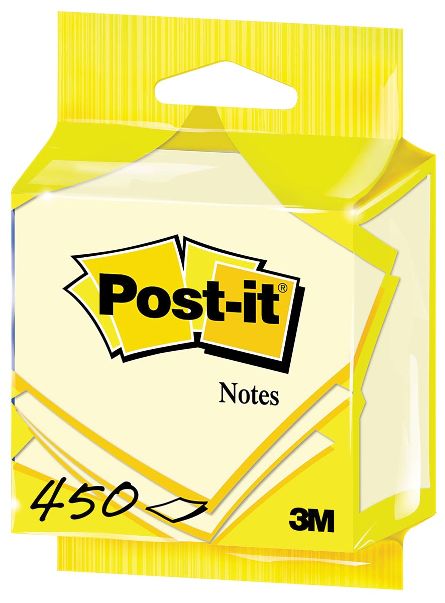 Post-it Notes, 450 vel, ft 76 x 76 mm, geel, op blister afbeelding