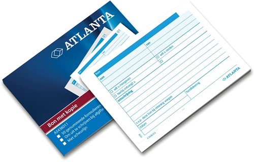Atlanta by Jalema bonboekjes genummerd 1-50, 50 blad in tweevoud, met carbon