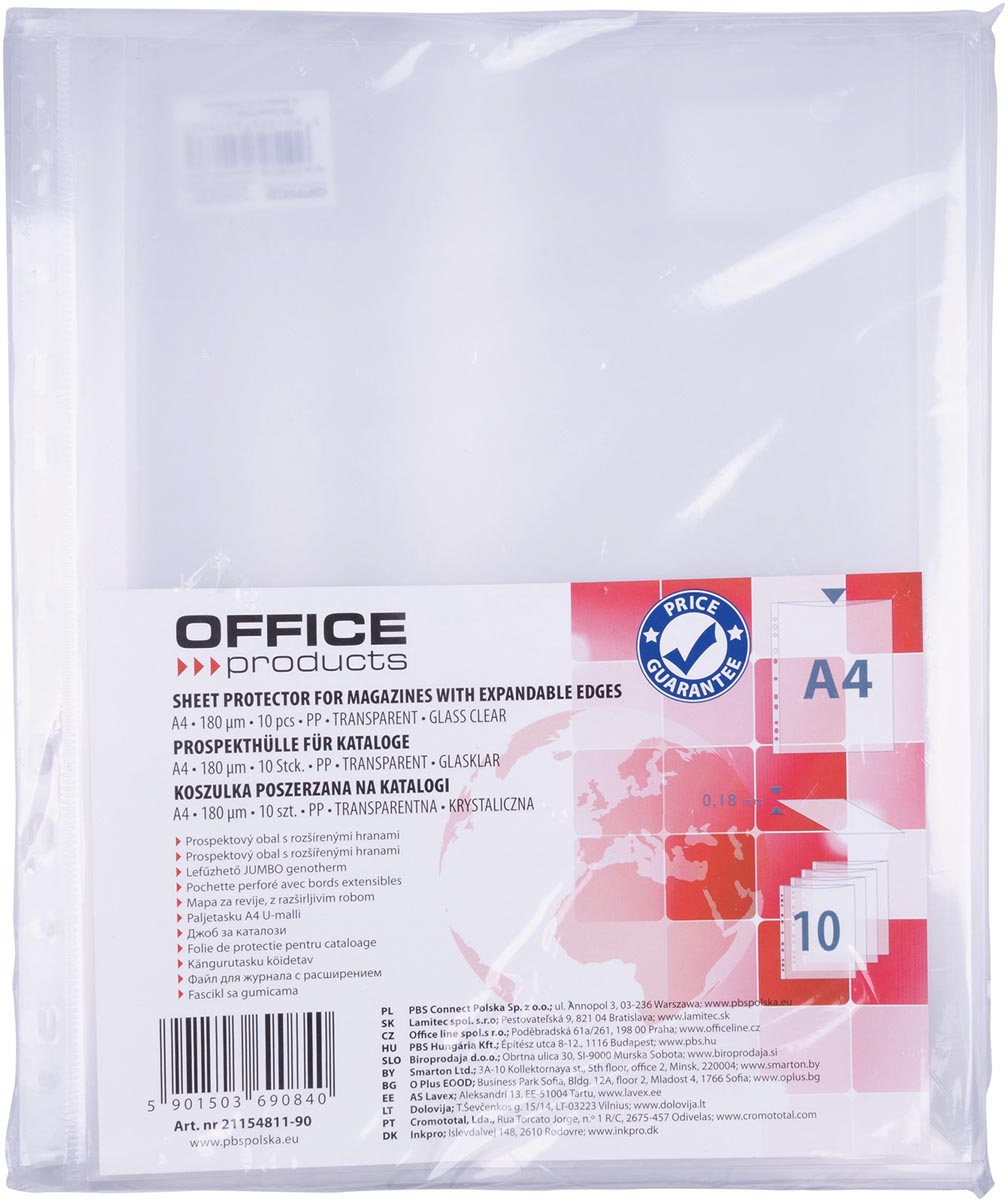 OFFICE products harmonica showtas, A4, PP, 180 micron, glashelder