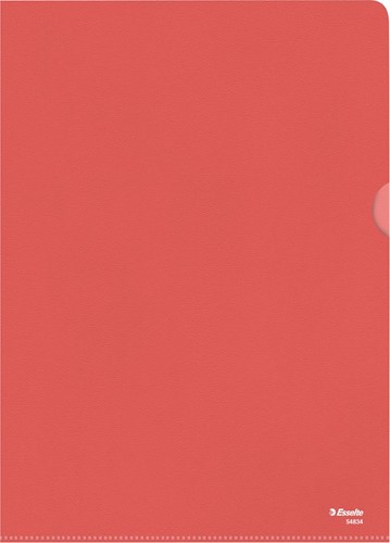 Esselte l-map, copy safe, gekorreld, A4, 115 micron, pak van 100 stuks, rood