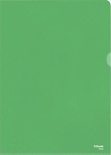 Esselte l-map, copy safe, gekorreld, A4, 115 micron, pak van 100 stuks, groen