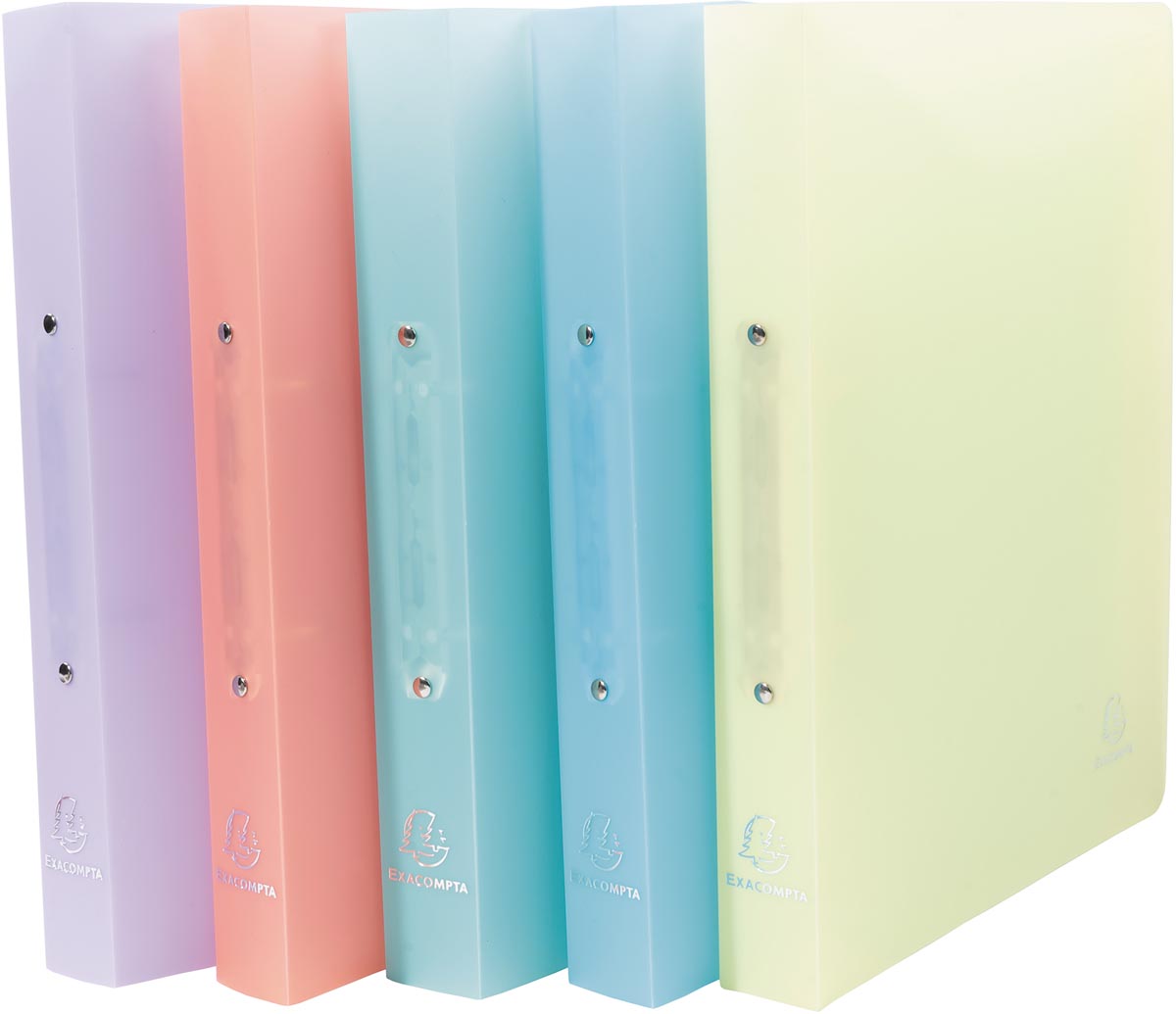 Exacompta ringmap Chromaline ft A4 maxi, 2 ringen van 3 cm, geassorteerde pastelkleuren afbeelding