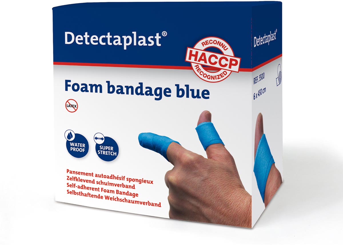 Detectaplast zelfklevend schuimverband, ft 6 cm x 4,5 m, op rol Detectaplast zelfklevend schuimverband, ft 6 cm x 4,5 m, op rol