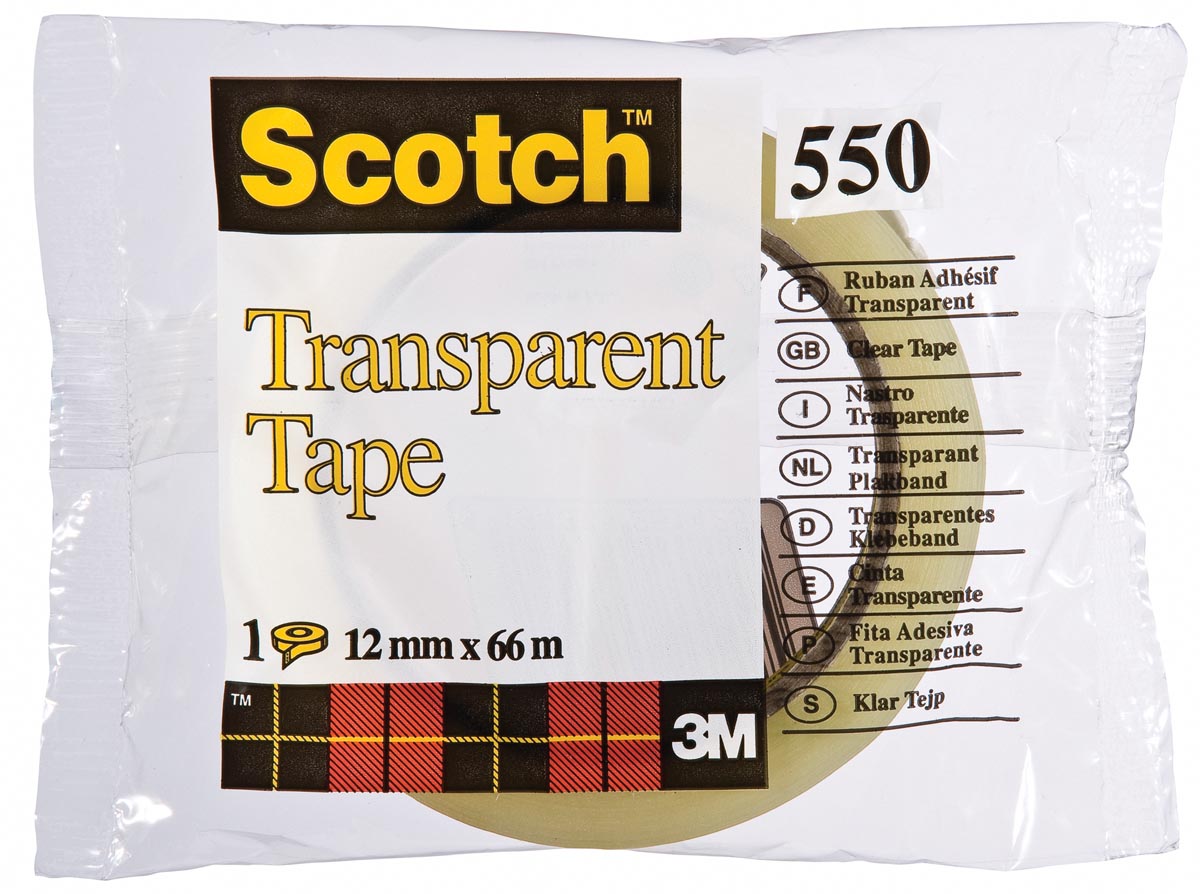 Scotch transparante tape 550 ft 12 mm x 66 m