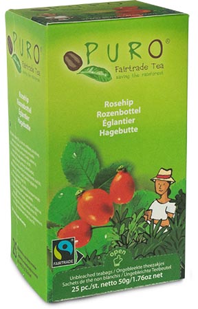 Puro Bio thee Rozenbottel, fairtrade, pak van 25 zakjes