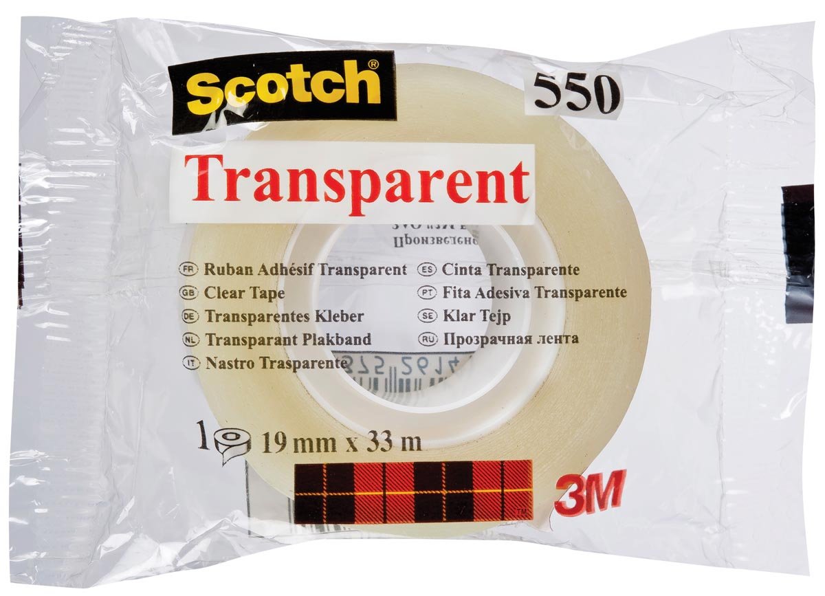Scotch transparante tape 550 ft 19 mm x 33 m afbeelding