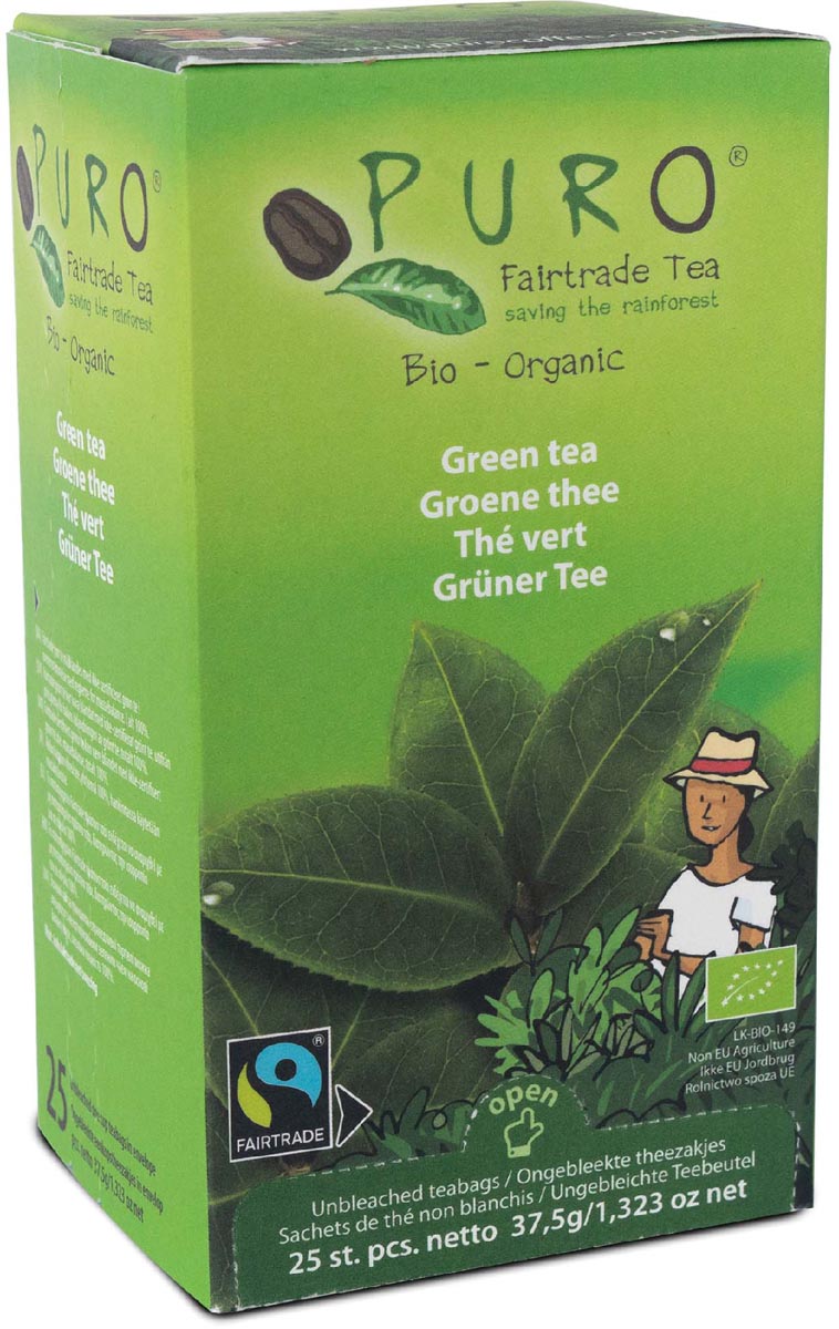 Puro Bio thee, groene thee, fairtrade, pak van 25 zakjes afbeelding