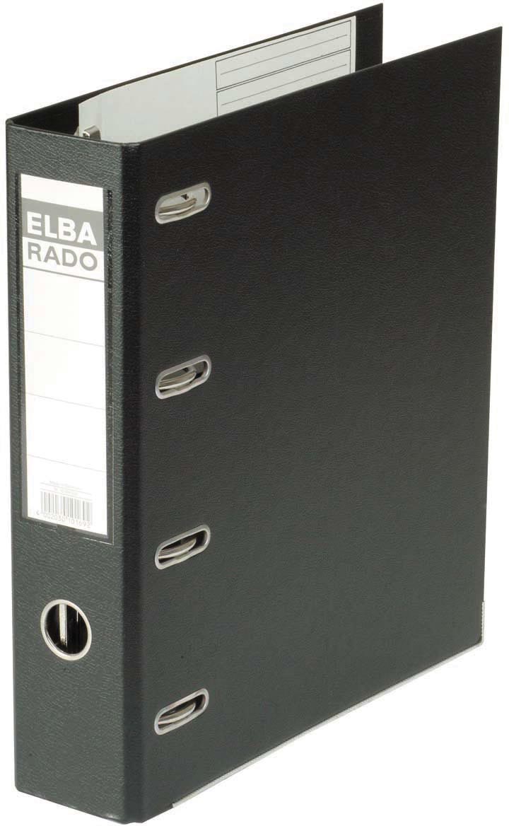Elba Rado Plast ordner met dubbel mechaniek, zwart, rug van 8 cm