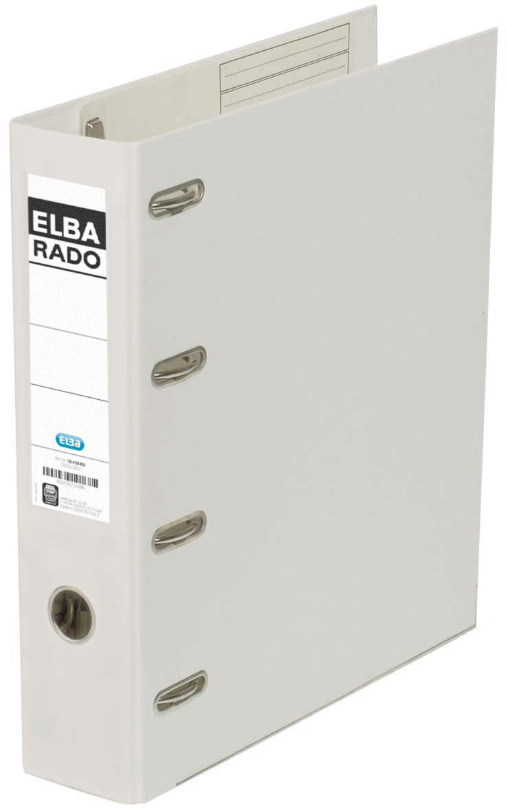 Elba Rado Plast ordner met dubbel mechaniek, wit, rug van 8 cm afbeelding