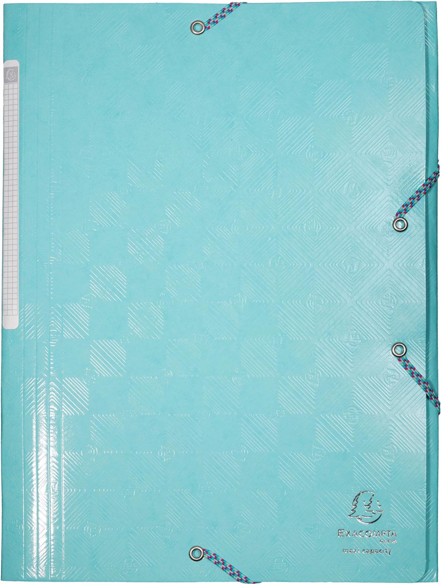Exacompta elastomap 1928 met 3 kleppen, ft A4, met rugetiket, blauw Exacompta elastomap 1928 met 3 kleppen, ft A4, met rugetiket, blauw