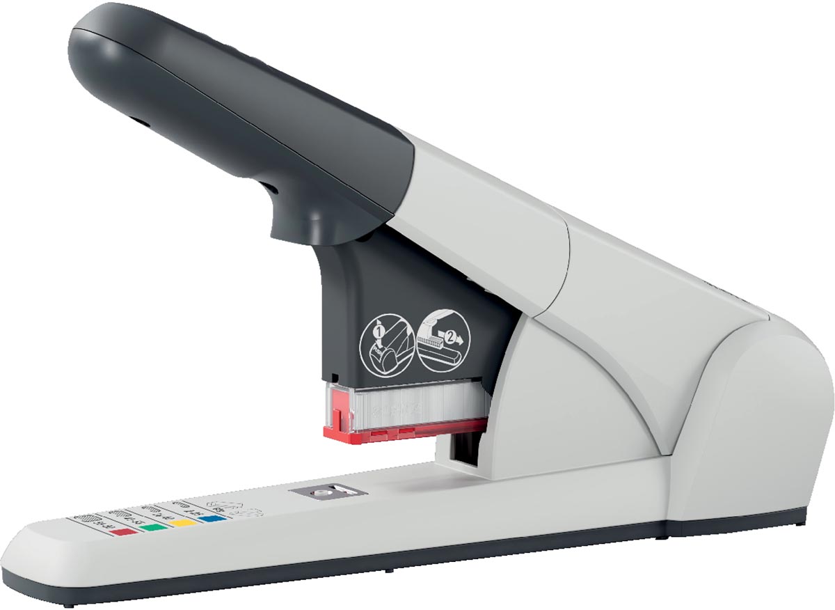 Leitz Heavy Duty nietmachine 5551, niet 80 vel, voor K6, K8, K10 en K12 nietcassettes, zilver afbeelding